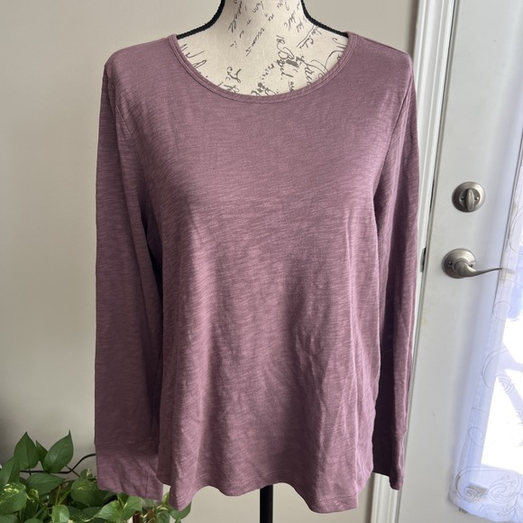 Banana Republic Factory Slub Top Women's XL Dried Berry Moisture Wicking - Picture 1 of 9